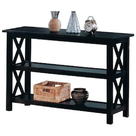 Casual Sofa Table with 2 Shelves
